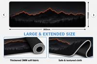 Tapis de bureau gaming grand format Paysage Nature Forêt Montagne, tapis de souris étendu avec bords cousus et base antidérapante pour configuration PC, impression personnalisée