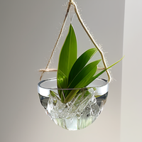 CR038 nouvelle mode ouvert goutte Globe conteneur haute qualité cristal plantes Pot pour la décoration de la maison et du bureau