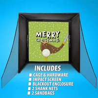 Kit d'enceinte de simulation de golf avec rembourrage de sécurité complet et rideau occultant, compatible avec les moniteurs de lancement