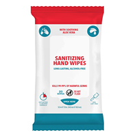 Lingettes désinfectantes portables pour les mains, douces à l'aloe vera, jetables, sans peluches, pour le nettoyage et la désinfection multi-usages