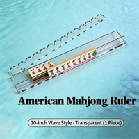 Support de Mahjong Américain Pliable de Luxe en Acrylique Transparent de 20 Pouces avec Poussoir Magnétique, Règle et Organisateur 3-en-1 pour le Divertissement