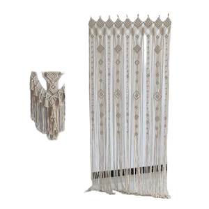 Tenda a mano ecologica in stile etnico in stile Art déco per la casa in corda di cotone intrecciata arazzo - Product Image 1