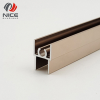 Profil de porte de placard série 6000, nouveau design, cadre en aluminium argenté, avec service de traitement