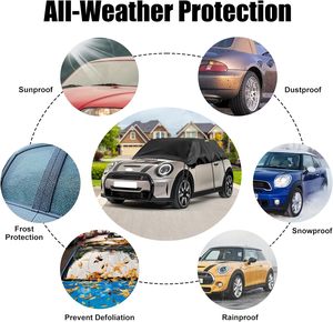Media Cubierta Oxford <span class=keywords><strong>para</strong></span> <span class=keywords><strong>Coche</strong></span>, Resistente al Viento, al Polvo y a los Rayos UV, Protege el <span class=keywords><strong>Techo</strong></span> y Parabrisas <span class=keywords><strong>para</strong></span> Mini Cooper/S - Product Image 4