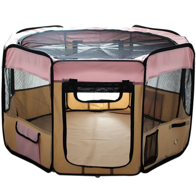 Fold Cats Pet Dog Playpen Exercise Pen Kennel Portable Puppy Pet Fence Indoor Playground Tent Bed Rabbit Playpen with Carry Bag