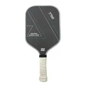 Textured Carbon Fiber Paddles With White Edges Outdoor T700 Graphite Pickleball Paddle
