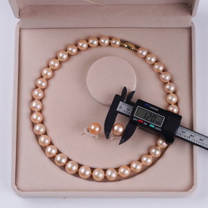 Natural Pearls with Gold-plated 925 Silver 12-13mm <strong>pink</strong> Edison Freshwater Pearl Necklace and Earring <strong>Jewellery</strong> <strong>Set</strong> - Product Image 3