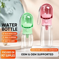 Bouteille d'eau portable pour animaux de compagnie, pour chiens et chats, distributeur d'eau extérieur 2 en 1, anti-fuite, avec distributeur à pression, gobelet d'eau de voyage