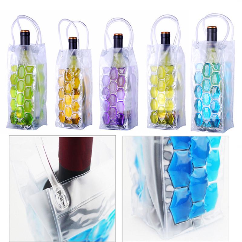 Wine Bottle Freezer Bag Beer Chilling Cooler Bag Ice Cooling Gel Holder Carrier Portable Liquor Ice-Cold Tools Chillers PVC Bag