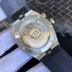 Reloj de Diseño Personalizado para Hombre, Caja de Acero, Esfera Azul, Correa de Goma, Cristal de Zafiro, Luminoso, Resistente al Agua 50 Bar, Doble Hora - Product Image 3