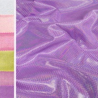 Échantillon gratuit de tissu extensible en polyamide et élasthanne, paillettes métalliques néon mystique, pour justaucorps de patinage, de gymnastique et de maillots de bain