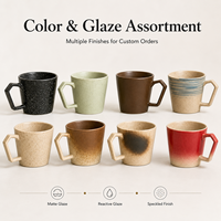 Tasse en céramique artisanale rétro personnalisée OEM ODM, couleur personnalisée, glaçure mouchetée, logo de marque, emballage en boîte cadeau, 330 ml, tasse domestique de qualité alimentaire