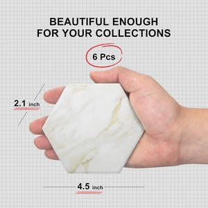 6Pcs Marble <b>Coaster</b> Set Hexagon <b>Ceramic</b> <b>Coasters</b> Absorbent <b>Coasters</b> Drink <b>Coasters</b> Set Modern <b>Coasters</b> Beer <b>Coasters</b> Cup <b>Coaster</b> - Product Image 4