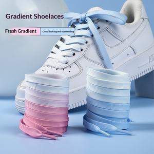Cordones de Tubo Plano Color Degradado para <span class=keywords><strong>Zapatos</strong></span> Deportivos <span class=keywords><strong>Air</strong></span> <span class=keywords><strong>Force</strong></span> <span class=keywords><strong>One</strong></span>, Cordones de 0.8 cm de Ancho - Product Image 1