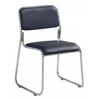 Chaise de réunion de bureau moderne en cuir empilable pour salle de conférence, réception, visiteurs, consultation