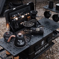 Ensemble de boîte à café portable en alliage d'aluminium IGT pour le camping, léger, modulaire, accessoires combinés, toutes saisons