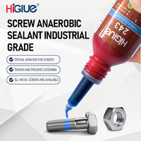 HiGlue 243 50ml/250ml Colle de blocage de filetage bleue à résistance moyenne pour fixations métalliques, composé anti-desserrage