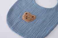 Bavoir pour bébé en coton imperméable à 6 couches épaissies, motif ours, pour nouveau-né musulman