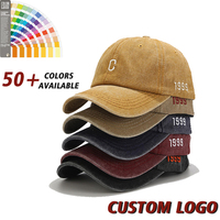 Gorras Personalizadas OEM de Alta Calidad, Gorra de Béisbol Unisex de 6 Paneles, de Algodón Lavado, Sin Estructura, Ajustable, con Logotipo Bordado, Estilo Vintage
