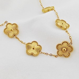 Bán Buôn Bốn Lá <span class=keywords><strong>Clover</strong></span> Vòng Đeo Tay <span class=keywords><strong>Clover</strong></span> Trang Sức Cho Phụ Nữ Đồ Trang Sức Cô Dâu 18K Vàng-Mạ Có Thể Điều Chỉnh Vòng Đeo Tay Thời Trang - Product Image 1