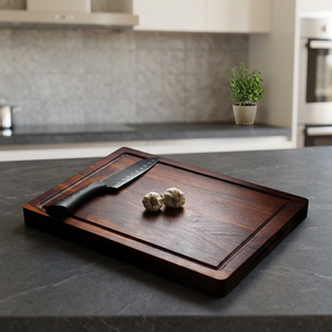 Tabla de Cortar Rectangular de Madera Hecha a Mano con Asa, Tabla para Picar para Preparación de Alimentos en la Cocina, Servir en el Hogar y Suministro para Restaurantes - Product Image 3