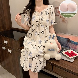 <span class=keywords><strong>Pigiama</strong></span> da donna <span class=keywords><strong>estivo</strong></span> in cotone con maniche corte, colletto a risvolto, fantasia casual con cuccioli, vestibilità ampia, <span class=keywords><strong>taglie</strong></span> <span class=keywords><strong>forti</strong></span> - Product Image 2