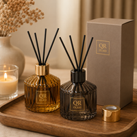 Diffuseur d'arômes sans flamme haut de gamme, diffuseur à bâtonnets, diffuseur de luxe 120 ml, bouteille diffuseur cylindrique vide couleur personnalisée