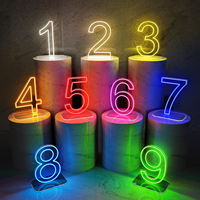 Letrero LED de Neón con Número de Cumpleaños del 1 al 9, Luz Acrílica Regulable, Alimentación por USB, Entrega Rápida para Fiestas de Cumpleaños y Fondos de Boda