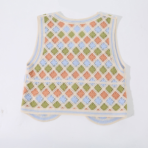 Cardigan pour femme, haut tendance, <span class=keywords><strong>facile</strong></span> à assortir, veste sans manches, <span class=keywords><strong>gilet</strong></span> en <span class=keywords><strong>crochet</strong></span> pour les vacances ou les rendez-vous - Product Image 2