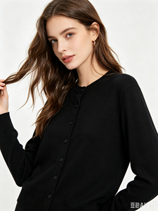 Cardigan noir à col rond et simple boutonnage pour femme, style coréen, Marks & <span class=keywords><strong>Spencer</strong></span>, fermeture boutonnée sur le devant, taille UK 18 (EU 46) - Product Image 5