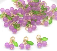 30 pièces de breloques cerises rouges, mini perles en verre acrylique mignonnes |   Boucles d'oreilles, bracelets, colliers, fabrication de bijoux, artisanat DIY, Chine