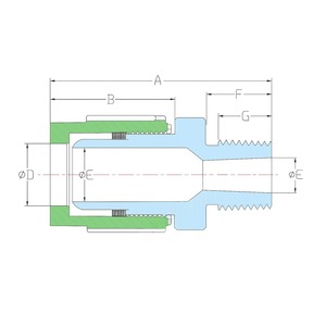 อะแดปเตอร์ตัวผู้ PFA แบบ NPT ขนาด 3/8 นิ้ว สำหรับท่อ OD x 1/2 นิ้ว แบบ NPT ตัวผู้ สำหรับข้อต่อท่อแบบ Flare ทนทานต่อสารเคมีที่มีความบริสุทธิ์สูง - Product Image 4