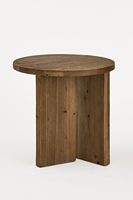 Table de chevet rétro en chêne de style nordique en bois d'orme avec pieds de table irréguliers, adaptée aux chambres à coucher