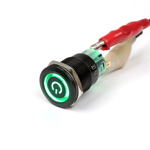 19mm Enganche 1NO1NC SPDT <span class=keywords><strong>ON</strong></span>/<span class=keywords><strong>Off</strong></span> Carcasa negra Verde <span class=keywords><strong>12V</strong></span> Interruptor de encendido Interruptor de botón pulsador de metal negro - Product Image 6
