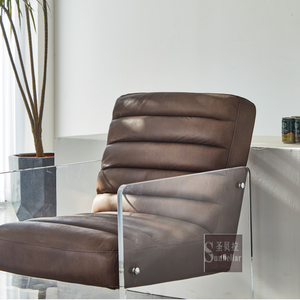 Offre Spéciale foshan usine vintage en <span class=keywords><strong>cuir</strong></span> véritable canapé chaise hôtel <span class=keywords><strong>club</strong></span> salon chaise longue meubles de maison <span class=keywords><strong>fauteuil</strong></span> acrylique - Product Image 5