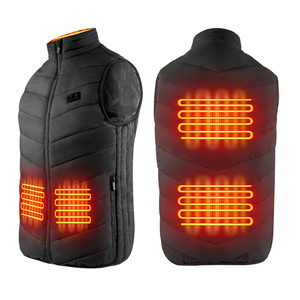 Gilet chauffant en coton léger pour hommes avec fermeture à glissière capuche <span class=keywords><strong>rétractable</strong></span> coupe-vent tissu de toile imperméable extérieur hiver - Product Image 1