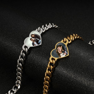 Pulsera con <span class=keywords><strong>Foto</strong></span> Personalizada, Brazalete de Acero Inoxidable con Dije de Imagen, Pulsera Personalizada, Joyerí<span class=keywords><strong>a</strong></span> Conmemorativa, Regalo para Parejas y Mujeres - Product Image 2