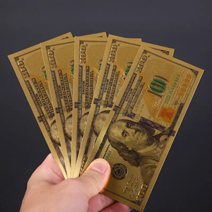 Banconota da 100 Dollari in Foglia d'Oro - Accessori <span class=keywords><strong>di</strong></span> Alta Qualità per Feste, Oggetti <span class=keywords><strong>di</strong></span> Scena per Foto e <span class=keywords><strong>Film</strong></span>, e Accessori per Animali Domestici - Product Image 3
