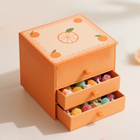 Mini boîte d'emballage rectangulaire jetable en carton de 1 mm d'épaisseur pour aliments, chocolats, bonbons, snacks, cadeaux, avec gaufrage et attache-cordon