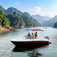 Yacht en fibre de verre de 6,2 m pour 8 personnes, bateau de sport nautique, wake-surf, bateau de croisière, bateau rapide avec moteur hors-bord Yamaha, homologué CE