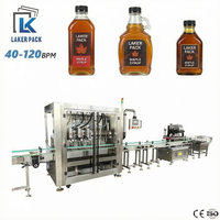 Mesin Pengisian dan Penutupan Sirup Maple Otomatis 40-120 BPM Jalur Pengisian Botol Stainless Steel untuk Botol Kaca dan Gelas