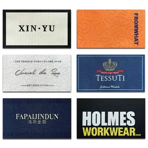 Custom Private logo End Fold Clothing Garment Tags Cotton Fabric Personalizadas Printed Clothes Woven <strong>Labels</strong> Etiquetas Para Ropa - Product Image 3