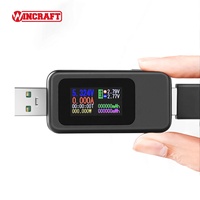 Testeur numérique multifonctionnel de tension et de capacité pour clés USB, périphériques de stockage, mémoires, avec fonction de mesure et test de puissance, en matériau ABS