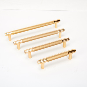 SY664 Chrome Plating Gold Knurled Brass Furniture hardware Pulls and handle knobs knurling knob cabinet handle