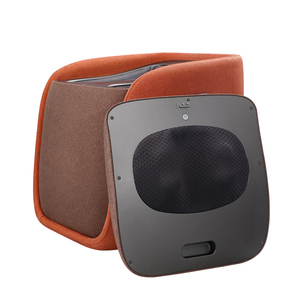 Tabouret de massage des pieds multifonctionnel avec coussin lombaire amovible, grattoir pour les pieds, vibration et chauffage, mobilier de maison - Product Image 1
