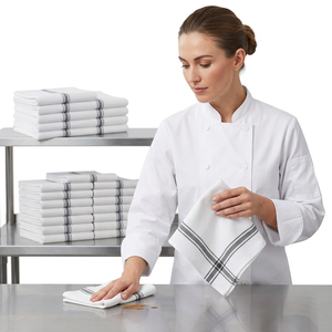 Striped Cotton <b>Kitchen</b> Towel Rectangle Woven Eco-Friendly Machine Wash <b>Kitchen</b> Use - Product Image 1