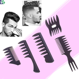Vendita all'ingrosso LOGO personalizzato pettine testurizzante pettine doppio lato denti di pesce forchetta da uomo barbiere capelli Styling pettini denti larghi - Product Image 1