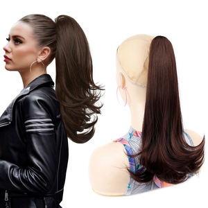 Perruque cheveux longs pour femmes naturelle bouclée fausse queue de cheval queue de cheval à clipser produits capillaires de qualité européenne américaine - Product Image 1