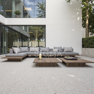 Soporte <span class=keywords><strong>de</strong></span> ingeniería Sofá y mesa <span class=keywords><strong>de</strong></span> madera <span class=keywords><strong>de</strong></span> teca Muebles <span class=keywords><strong>de</strong></span> restaurante <span class=keywords><strong>de</strong></span> hotel al aire libre para patio Six Senses - Product Image 1