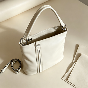Bolso de Hombro de Cuero Liso con Correa Desmontable, Bolsillo Trasero con Cremallera, Bolso Casual para Uso Diario - Product Image 3